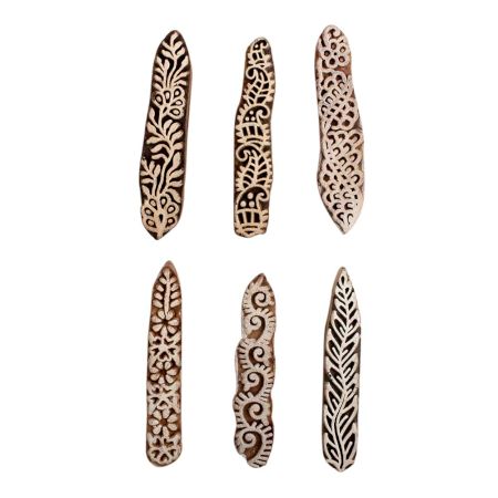 Set of 6 Piece New Mix Wooden Printing Block